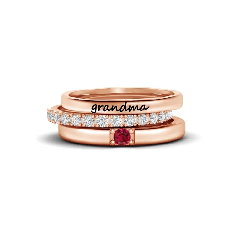 For Grandmother-Specialized With Grandkids' Birthstones Grandma's Ring 