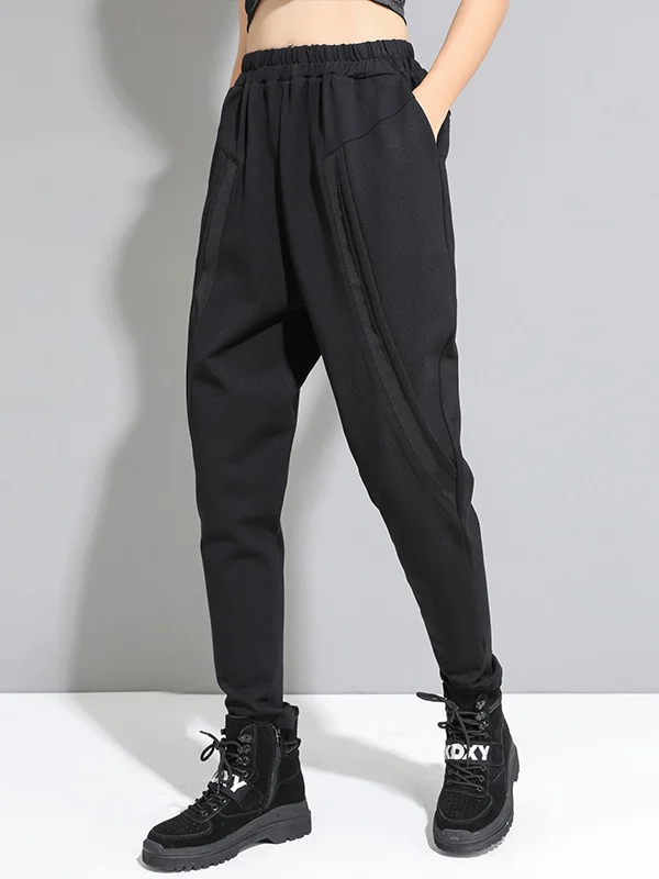 Original Creation Loose Harem Pants Solid Color Pants