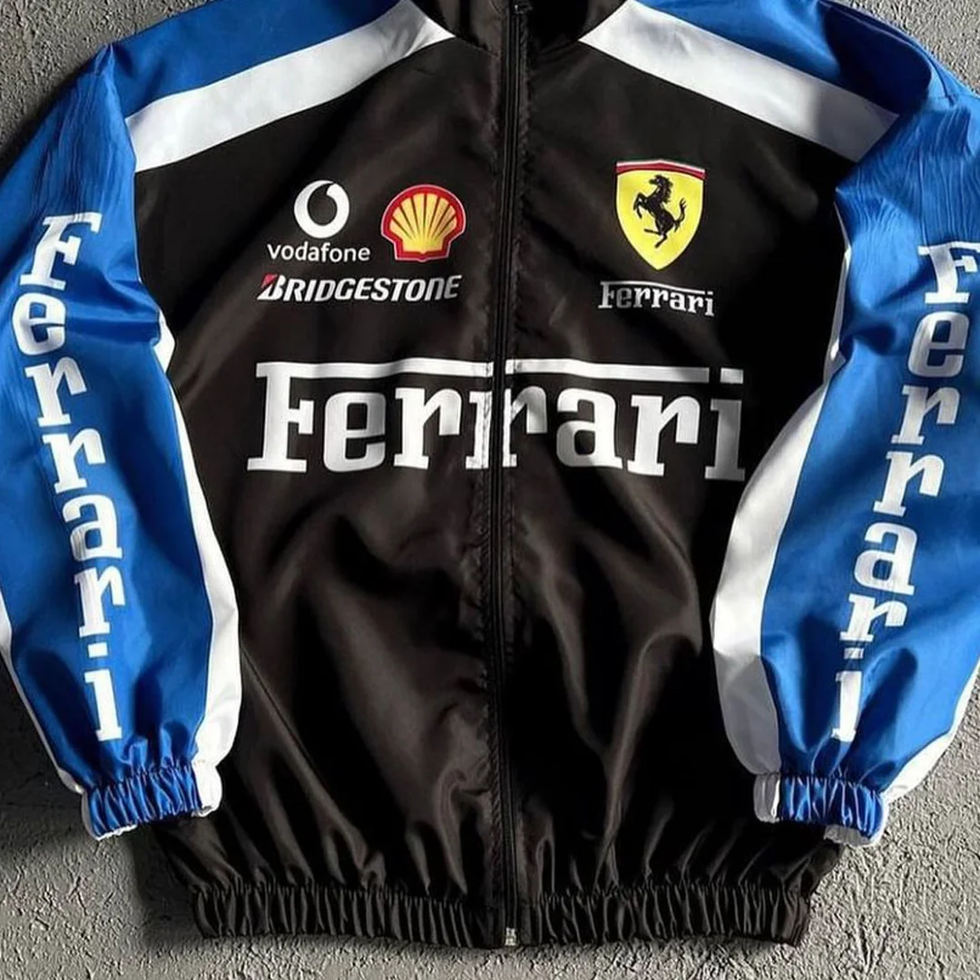 Unisex Classic Team Logo Retro Racing Jacket