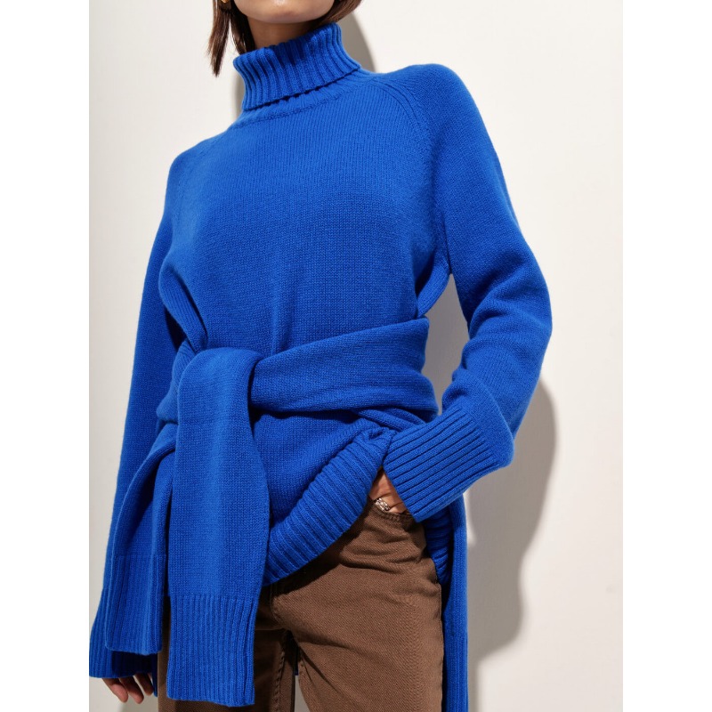 Ootddress Solid Loose Long Sleeve Turtleneck For Women Pullover High Street Slim Elegant Patchwork Sweater Top Oversized Sweater New
