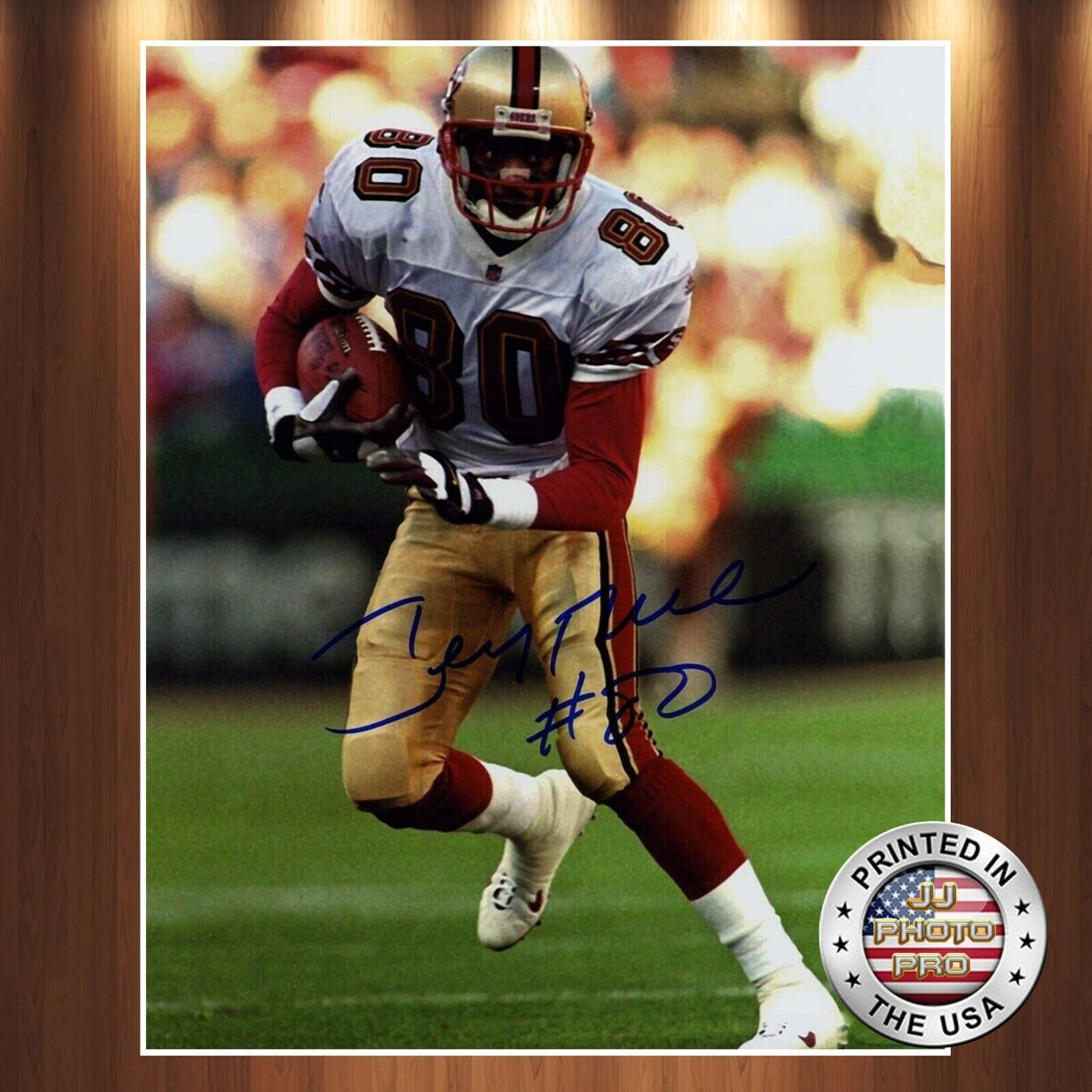 Jerry Rice Autographed Signed 8x10 Photo Poster painting (HOF 49ers) REPRINT