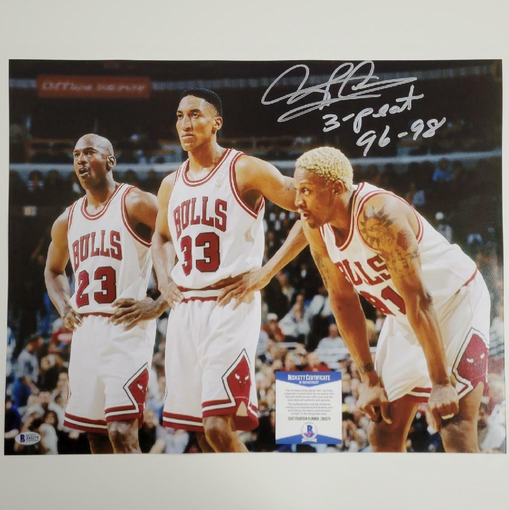 Dennis Rodman signed 3-Peat 96-98