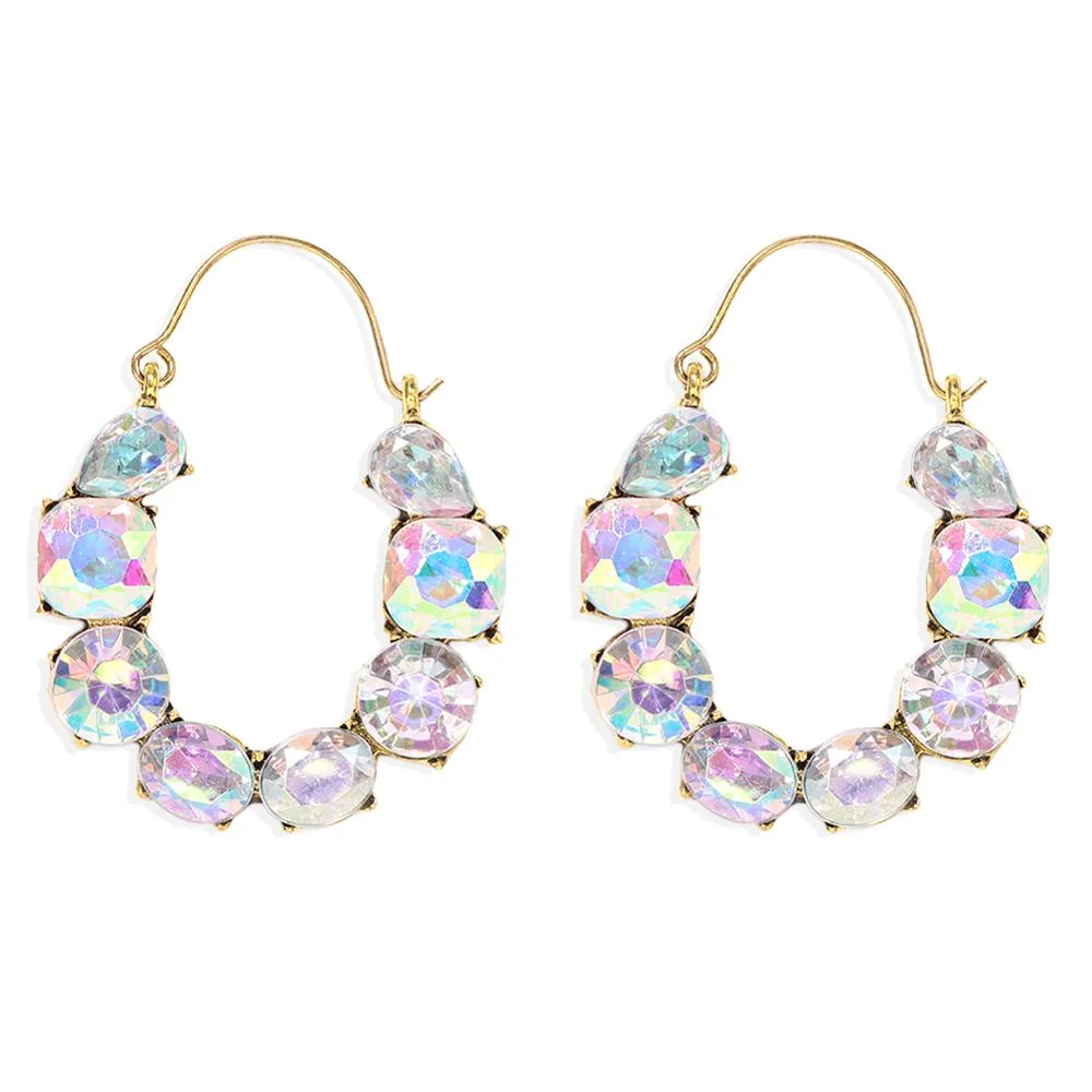 Dvacaman New Designs Crystal Square Drop Earrings for Women 2019 Fashion Rhinestone Statement Earrings Dangle Wedding Jewelry