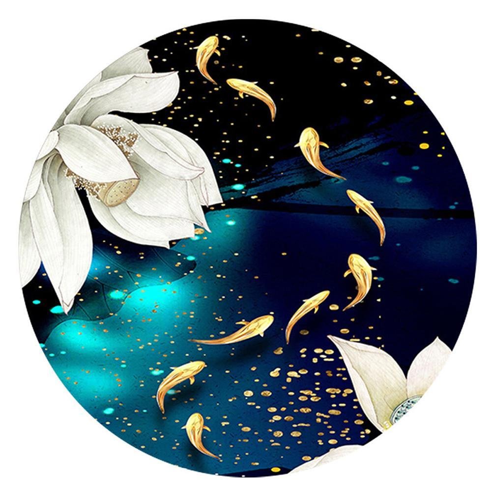 Full Round Diamond Painting - Fish Pond Lotus (40*40cm)