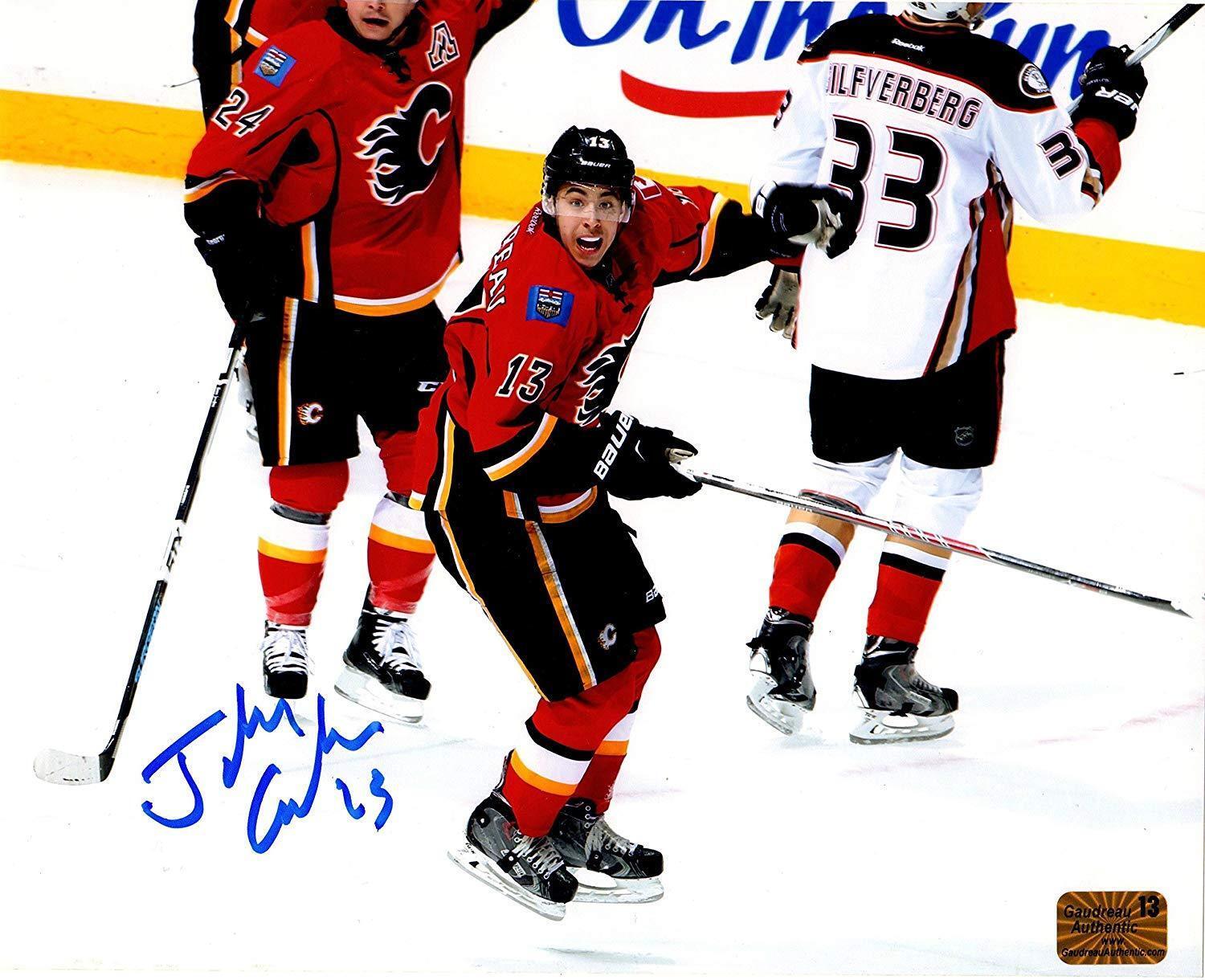 Johnny Gadreau Autographed Calgary Flames 8x10 Photo Poster painting