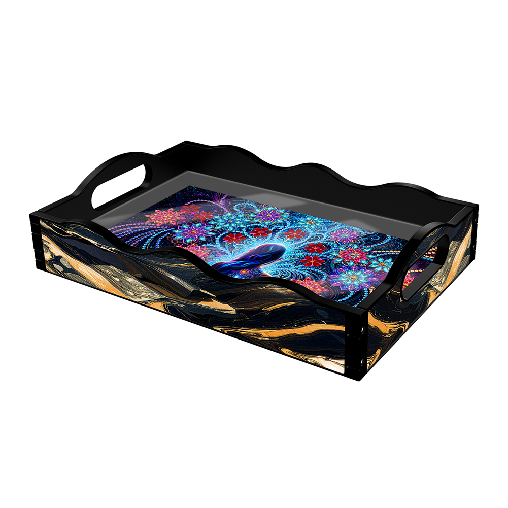 Acrylic Flowers Girl 5D Diamond Painting Serving Tray Art Craft for Home Decor