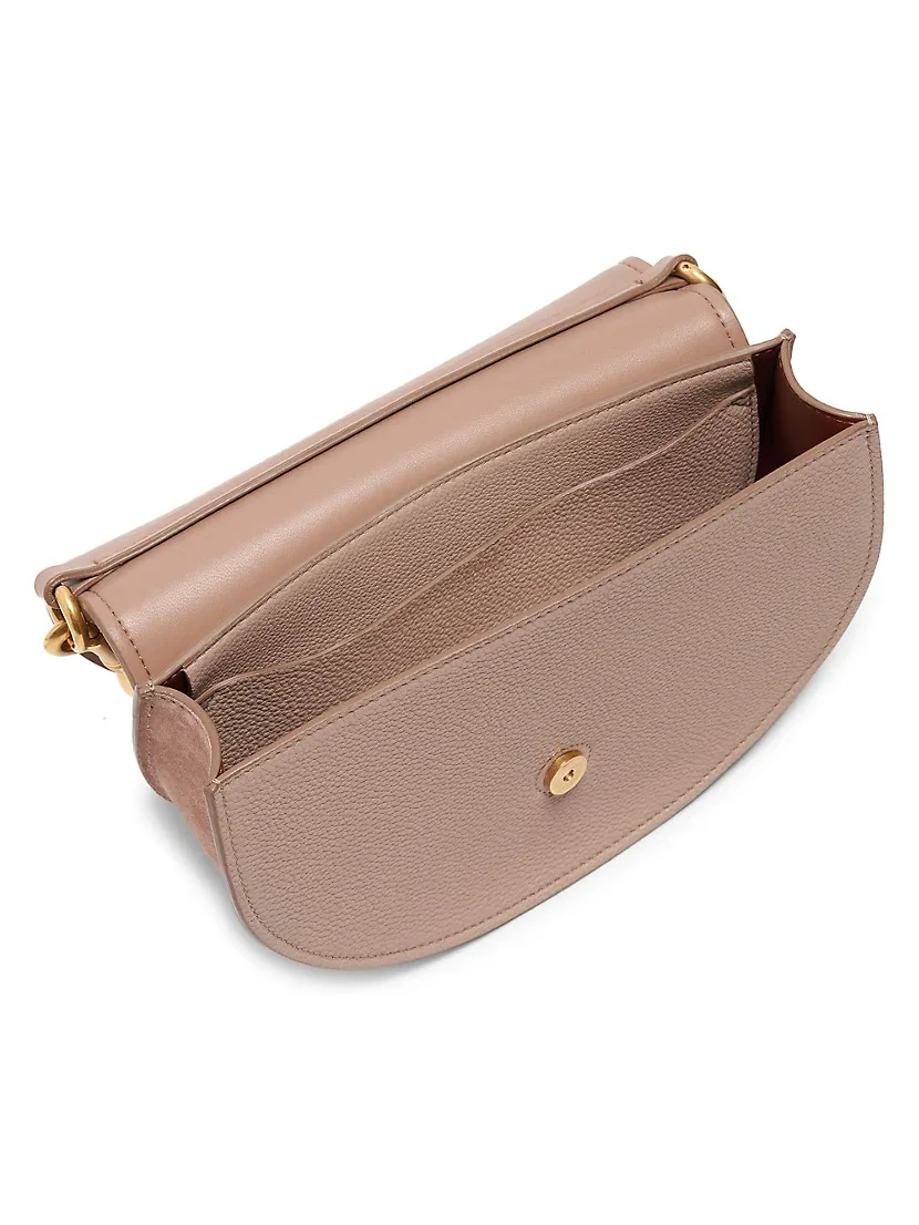 Chlo&eacute; Marcie Leather Top Handle Saddle Bag-Woodrose