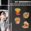 12 STÜCKE 2d flache DIY Diamant Kunst Kühlschrank Aufkleber für Wohnkultur (Pommes frites)
