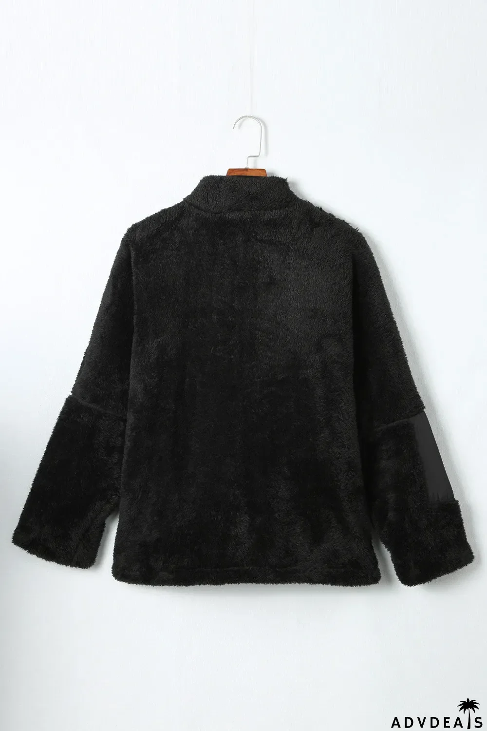 Zip Up Sherpa Coat With Pocket