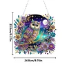 (Upgrade Size)DIY Double Sided Effect Diamond Painting Hanging Pendant Kit (Owl)