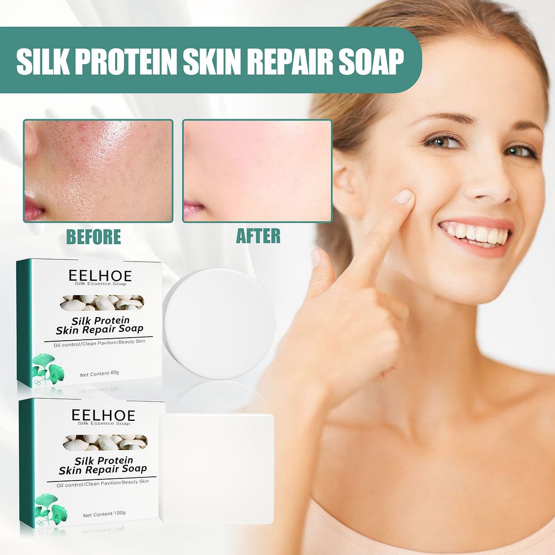 Silk Protein Whitening Soap, Collagen Milk Whitening Soap, Silk Protein Goat Repair Soap, Silk Protein Goat Milk Handmade Soap for Body & Facial