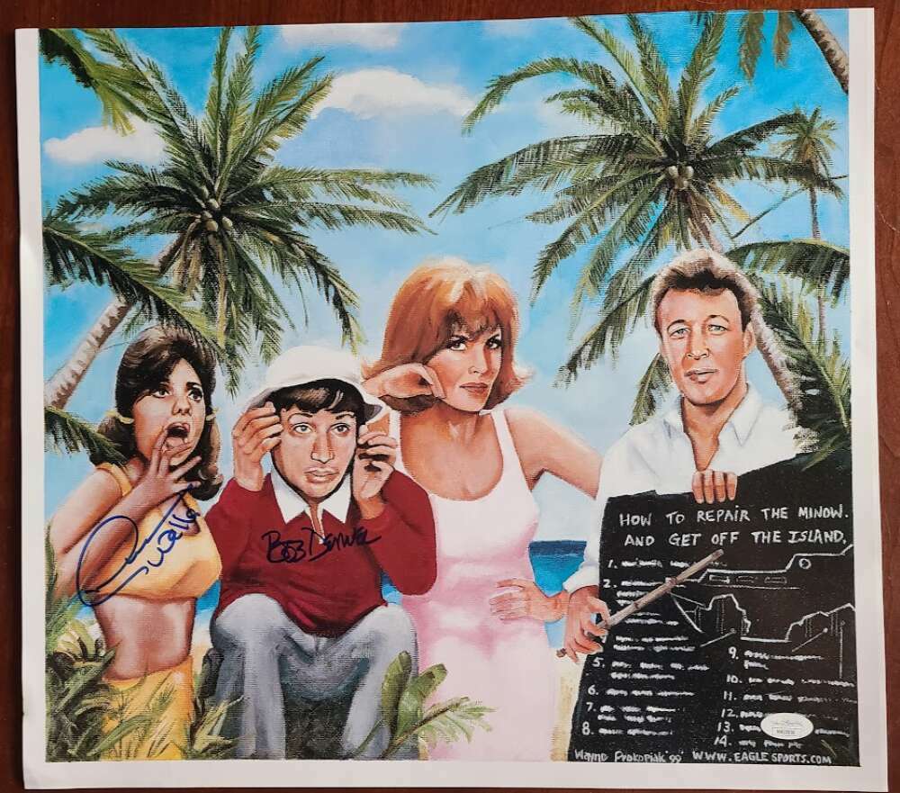 Dawn Wells Bob Denver JSA Coa Signed 17x15 Gilligans Island Photo Poster painting Autograph