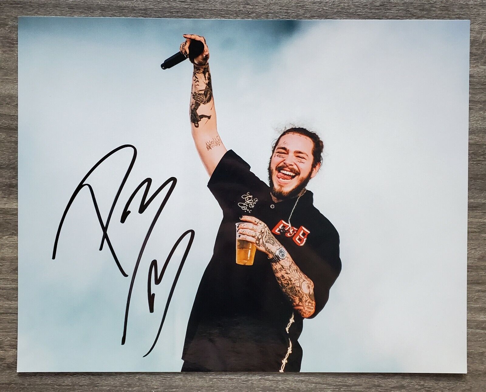 Post Malone Signed 11x14 Photo Poster painting Rockstar Psycho Singer Songwriter LEGEND RAD