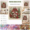 Christmas Farm Snowmen Full 11CT 3 Strand Stamped Cross Stitch Kit 45x45cm tapestrymarket