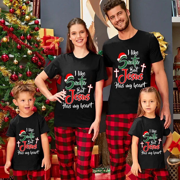 I Like Santa but Jesus Has My Heart Family Matching Shirts
