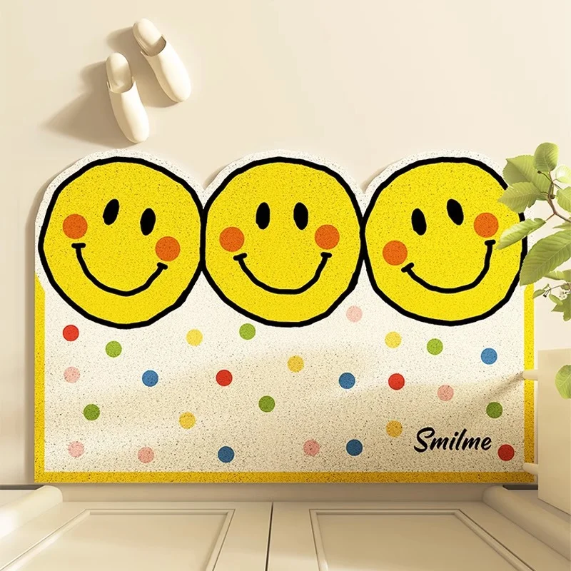 Athvotar Athvotar Silk Circle Porch Door Floor Mat Dust Removal Resistant Dirty Foot Mat Anti-Slip Carpet Household Door Mat