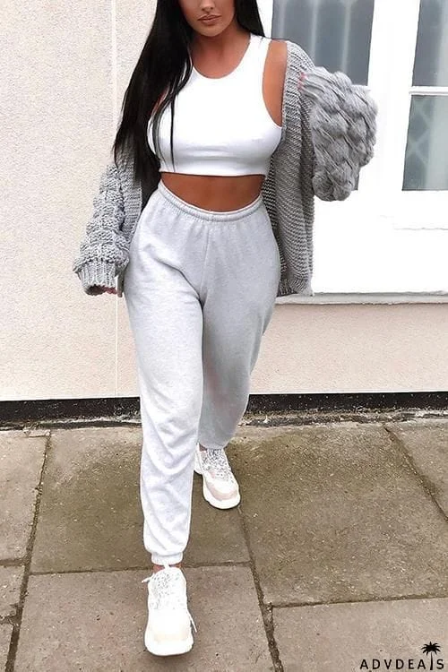 Solid Elastic Joggers