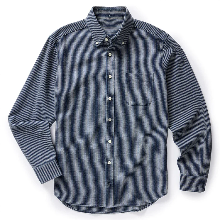 Men's 6.5 Oz Cotton Wash Striped Work Shirt
