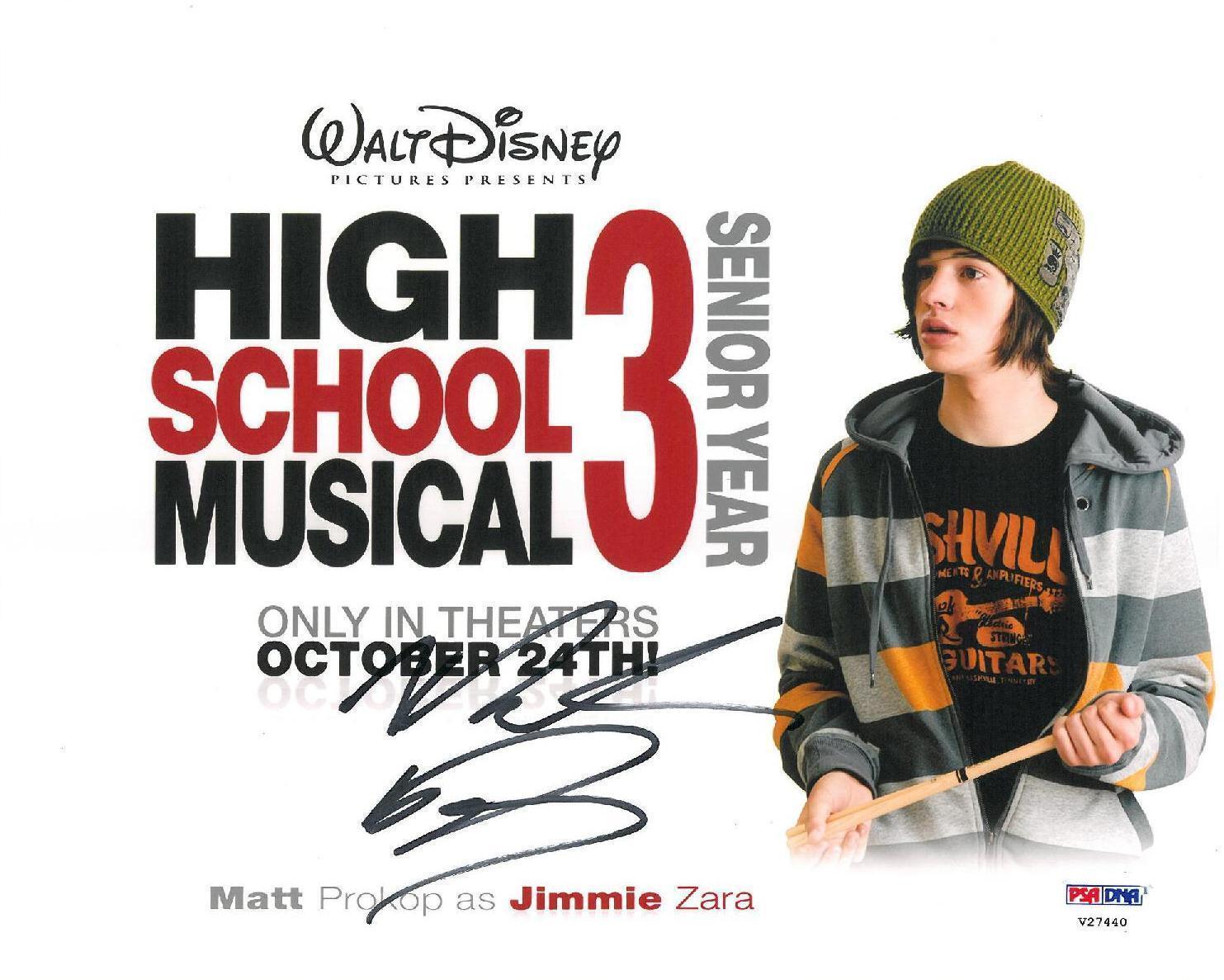 Matt Prokop Signed High School Musical 3 Autographed 8x10 Photo Poster painting PSA/DNA #V27440