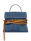 Cowhide denim small square bag handbag messenger bag commuter small square bag