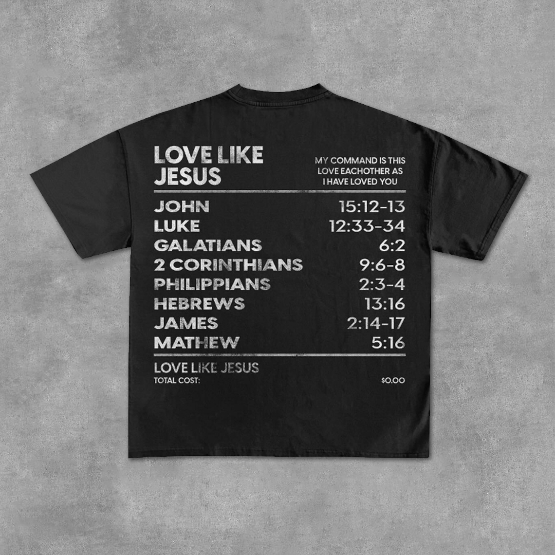 Sopula Love Like Jesus Art Graphic Cotton T-Shirt - SOPULA