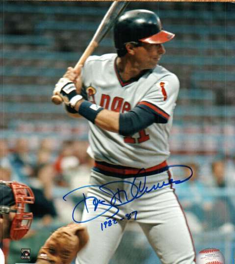 AUTOGRAPHED DOUG DECINCES 8X10 California Angels Photo Poster painting W/COA