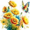 Poppy Butterfly-Partial 11CT Stamped Cross Stitch Bead Embroidery 36*36cm/14.17*14.17in tapestrymarket
