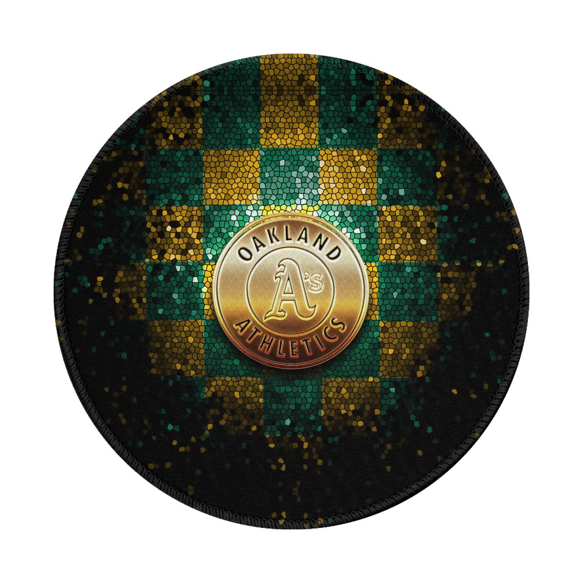 Oakland Athletics Pixels Logo Non-Slip Rubber Round Mouse Pad