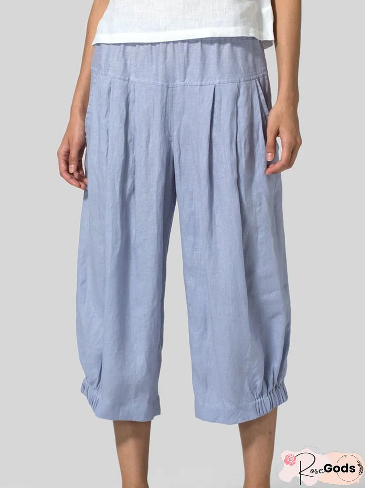 Cotton-Blend Casual Pants