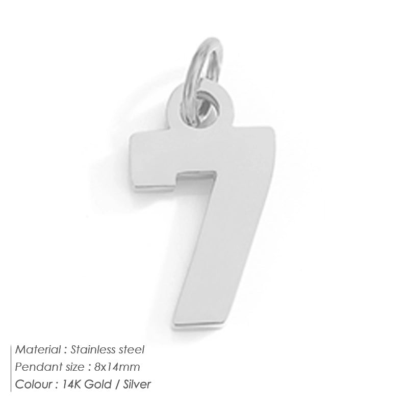 1 Piece 14*17mm 8 * 14mm 304 Stainless Steel 14K Gold Plated Number Pendant Jewelry Accessories