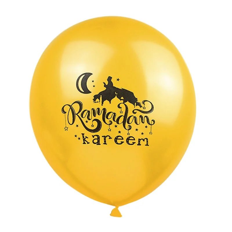 10pcs Eid Mubarak Metal Latex Balloon Ramadan Kareem Decoration Air Globos Ramadan Mubarak Muslim Islamic Festival Party Decor