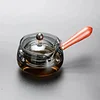 Glass Teapot with Infuser, Kung Fu Teapot with 360 Degree Rotating Infuser, Stovetop Safe