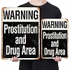 WARNING PROSTITUTION AND DRUG AREA - Vintage Metal Signs - 20*30cm/30*40cm - Warning