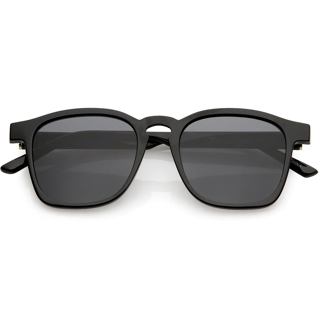 Classic Horn Rimmed Square glasses Neutral Colored Flat Lens 49mm