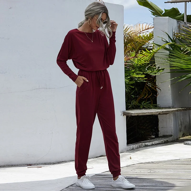 Ladies Fashion Loose One-Piece Casual Pants Set
