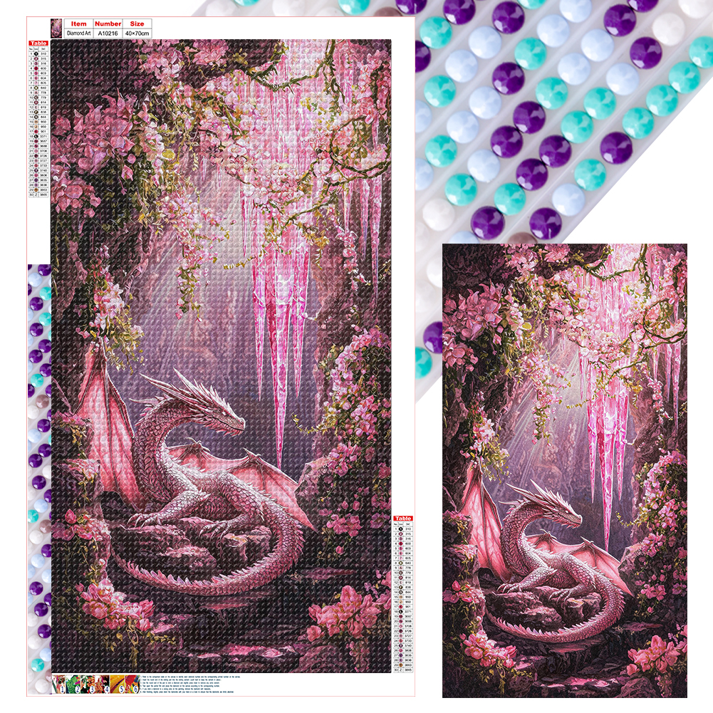 Pink Dragon 40*70cm(canvas) full round drill diamond painting