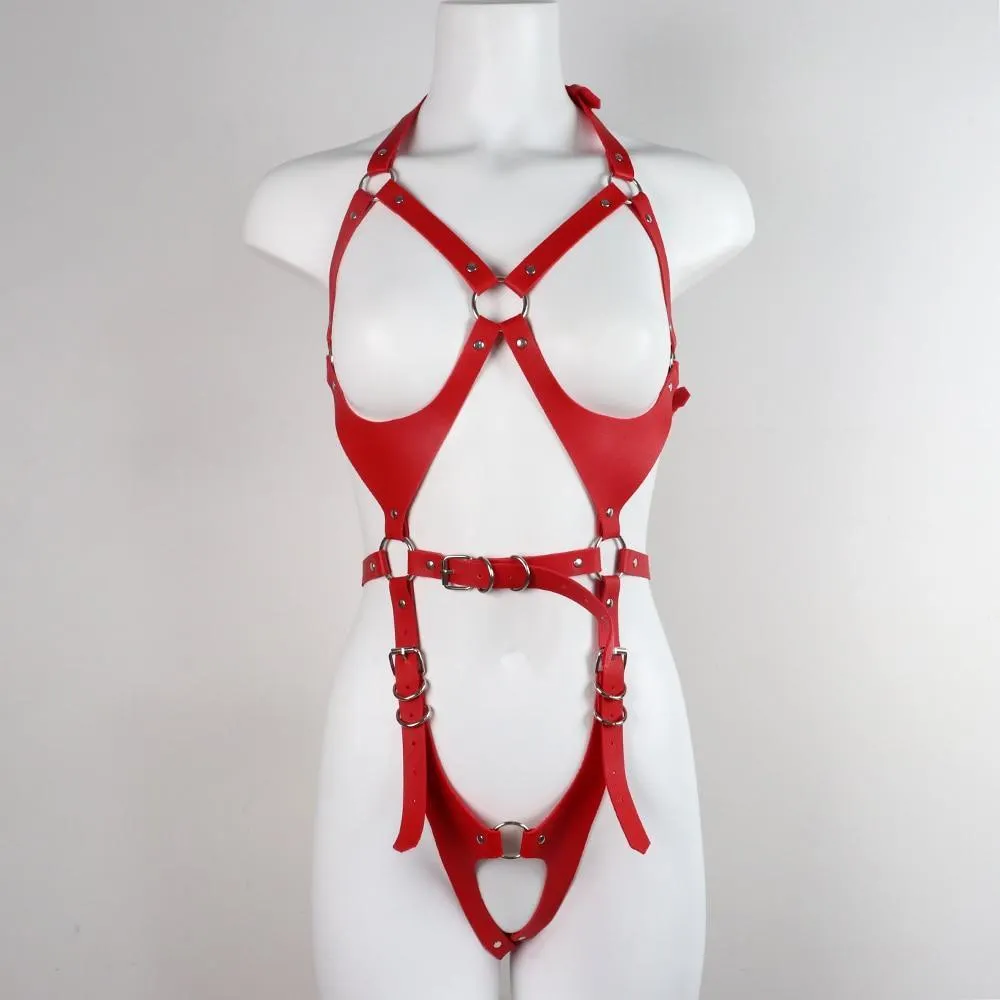 Fashion Sexy Full Body Harness Bondage Lingerie Women Punk Leather Harness Bra Goth Accessories Chest Suspenders Clothing Adult 1108-1