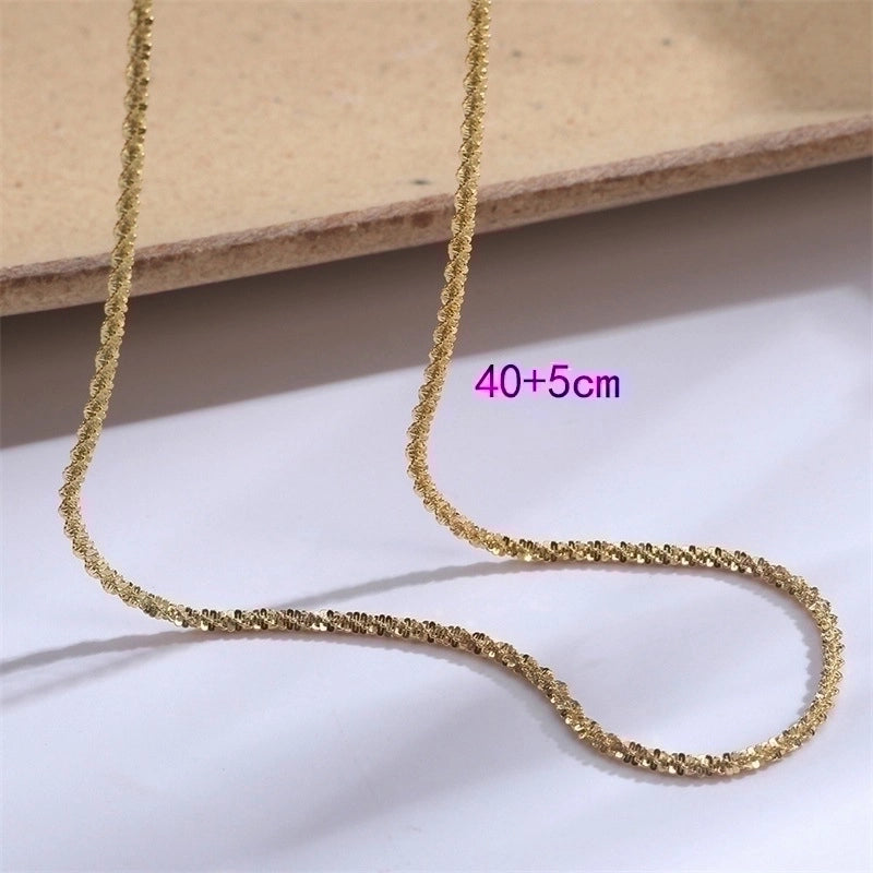 Stainless Steel 18K Gold Plated Minimalist Plating Solid Color Necklace
