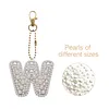 DIY 26 A-Z Letter Pearl Painting Keychain Charm Kits, Custom Alphabet Initial DIY Name Bag Key Ring Gift