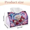Diamond Painting Rose Dreamcatcher PU Leather Tissue Box for Napkin Holder