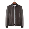 Men's Oversized Stand Collar Leather Jacket