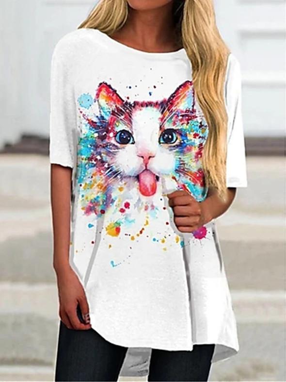 Women Half Sleeve V-neck Solid Color Dress