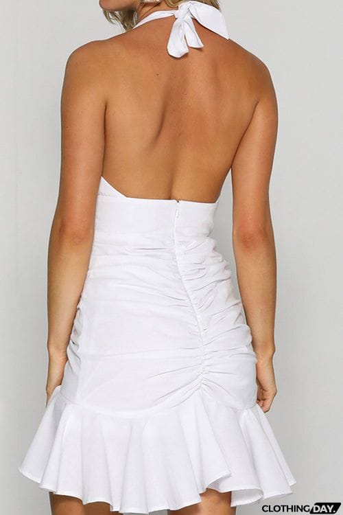 Summer High Waist Ruffle Dress