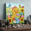 Easter Duck DIY Perlenmalerei Kunstsets mit Rahmen 25x25 cm Perlengem&auml;lde Bildkunst Basteln f&uuml;r Erwachsene Anf&auml;nger Wanddekoration f&uuml;r Zuhause