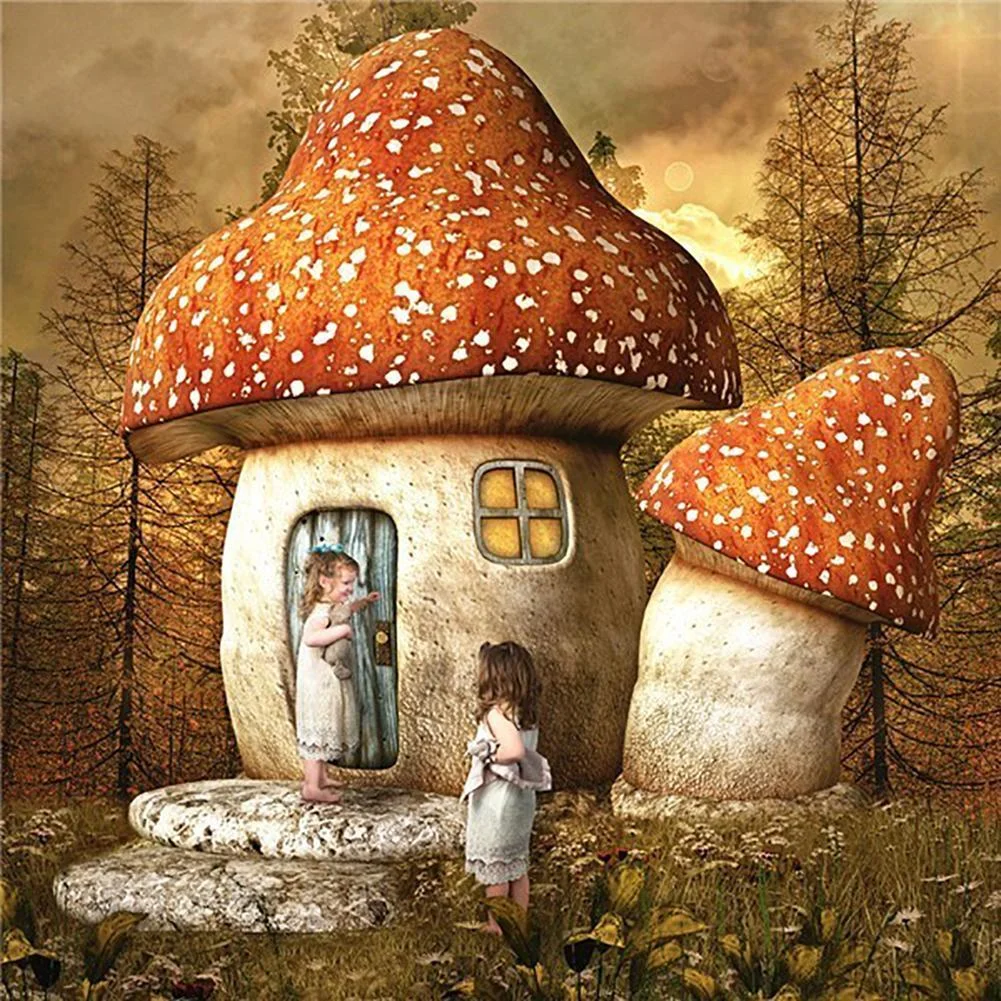Full Round/Square Diamond Painting -  Orange Mushroom