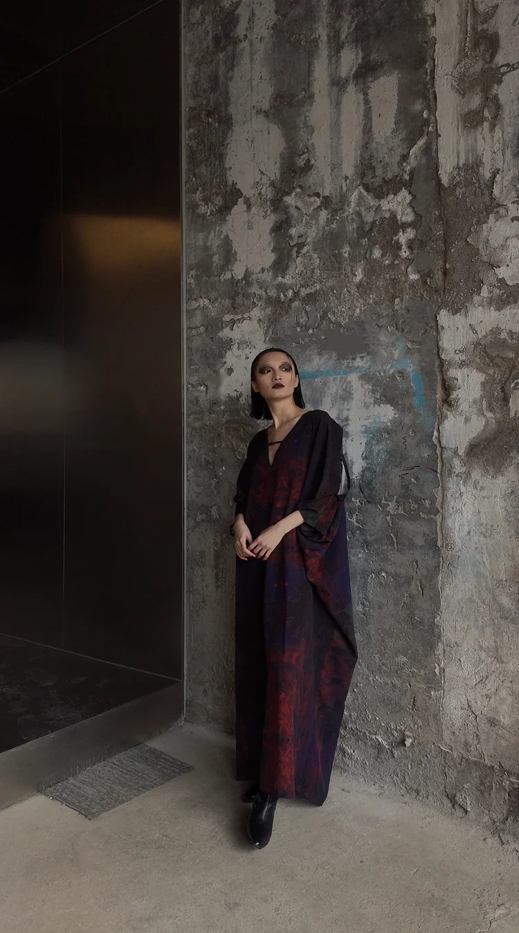 JUMA Flames Print Resort Dress  - 15 Recycled Water Bottles - Red