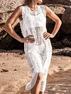 See-Through Crochet Sleeveless Cover-Ups Tops