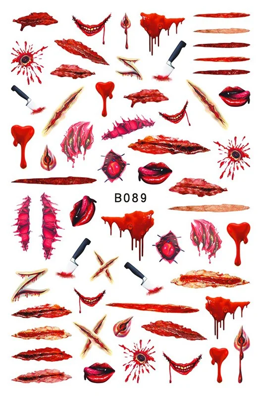 Happy Halloween Nail Sticker Manicure Self Adhesive Skull Toe Stickers Design Nail Art Decals for DIY Decor Wraps Witch Decals