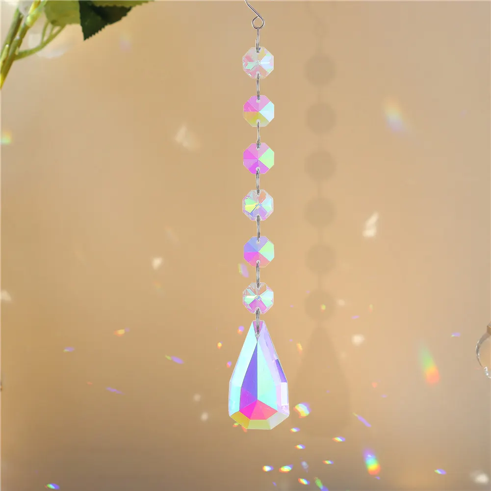 Crystal Wind Chimes Ornament AB Color Beads Hanging Pendant Kids Room Decor