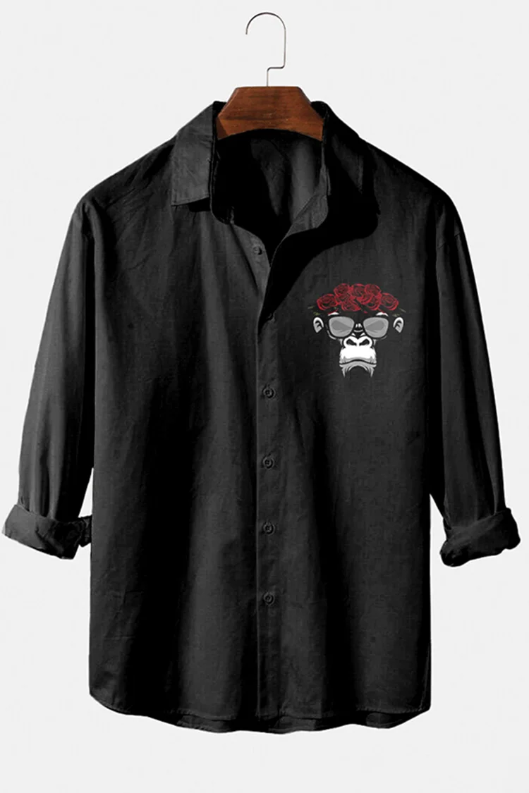 Men's Solid Color Casual Long Sleeve Shirt